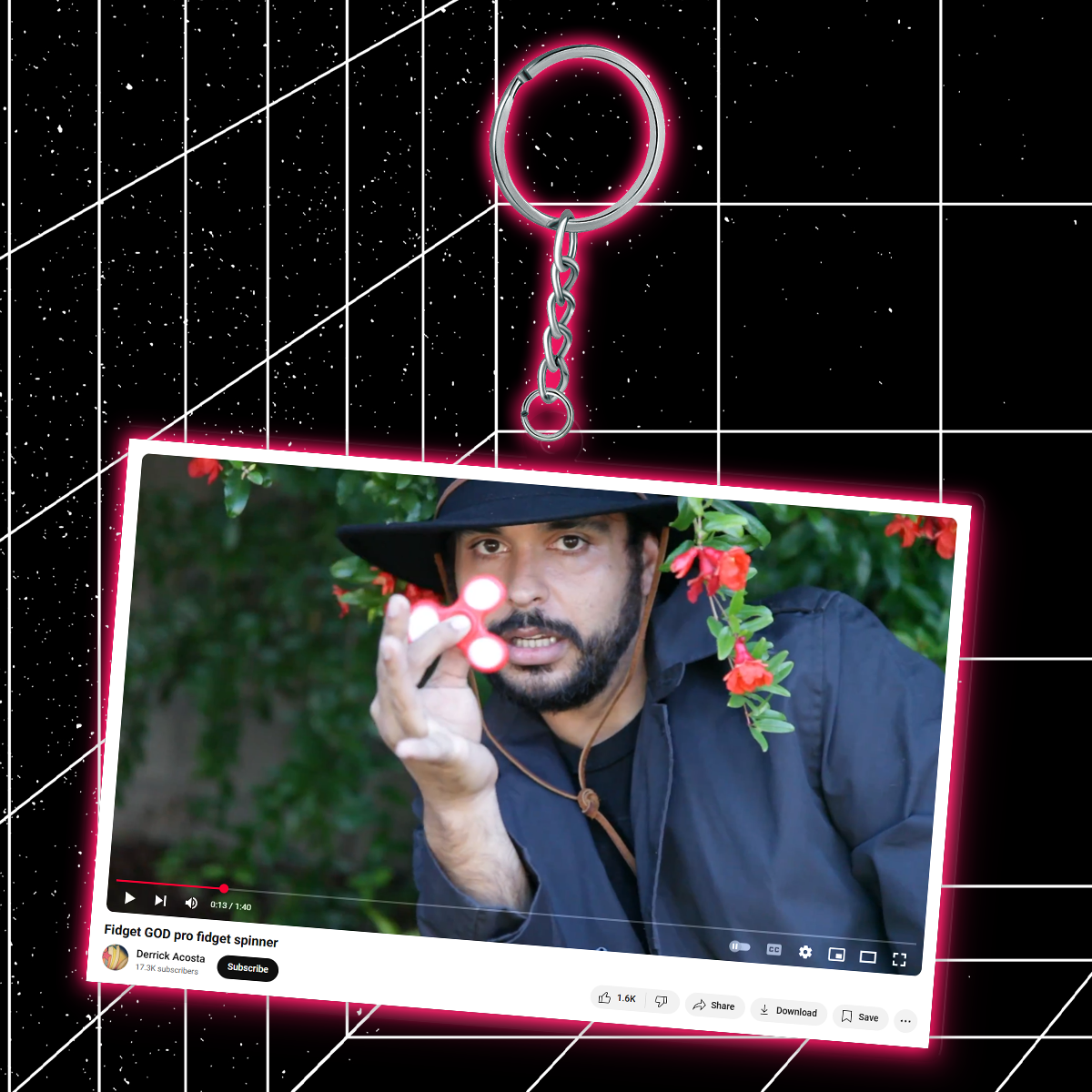 FIDGE GOD Acrylic Keychain (PREORDER)