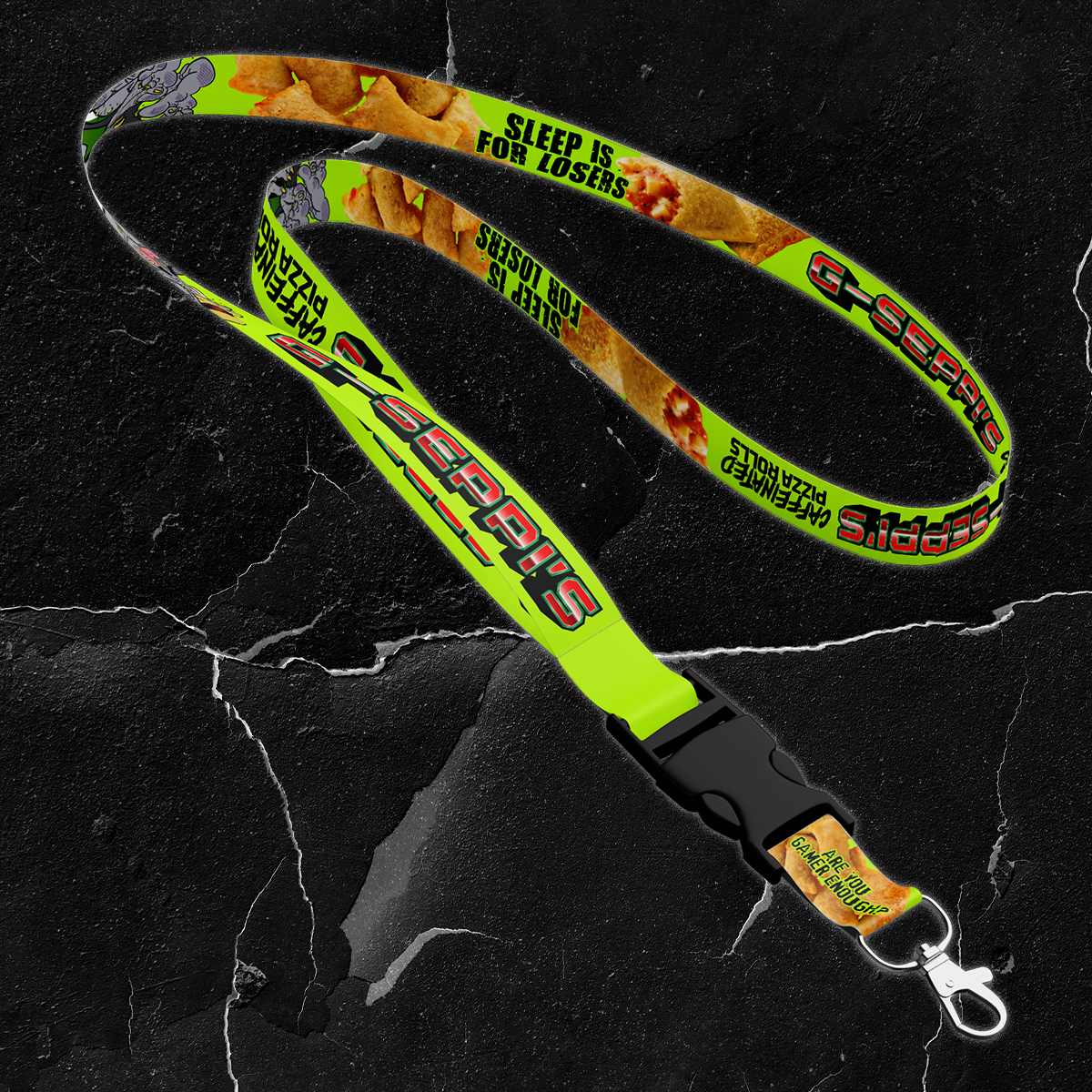 Caffeinated Pizza Rolls Lanyard