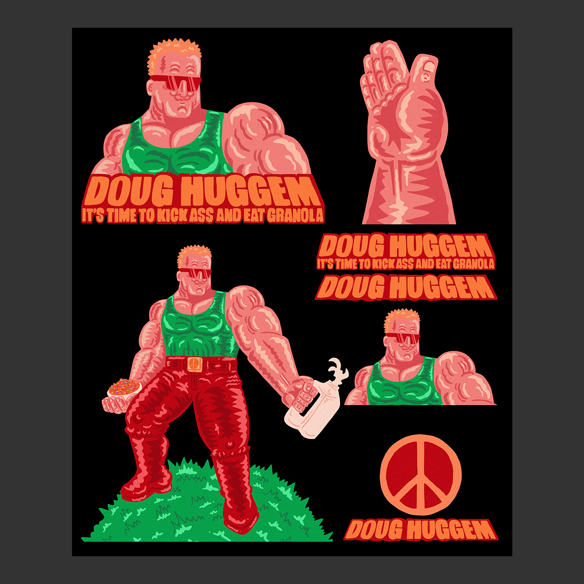 Doug Huggem Sticker Set